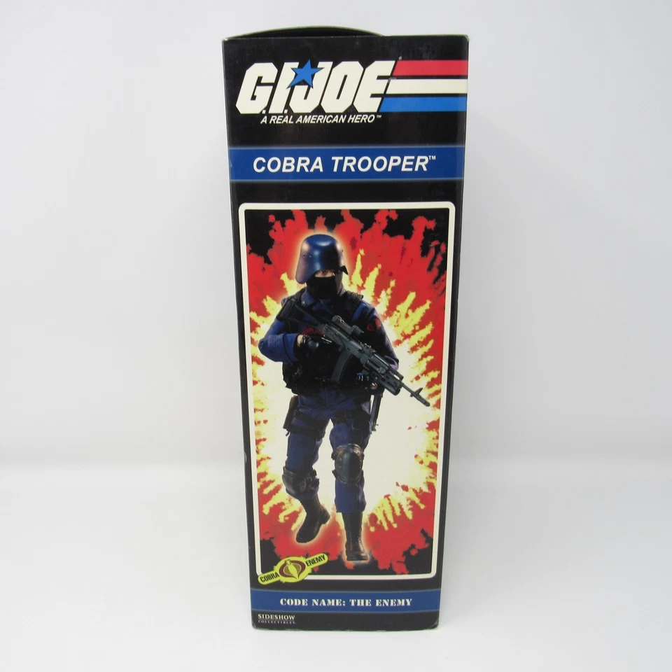 Figura Sideshow Collectibles GI Joe Cobra Trooper escala 1:6 12" sin abrir 2009 Foto 2 de 4