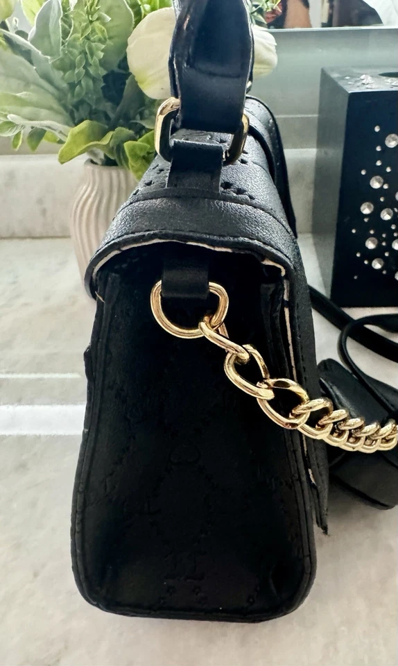 Juicy Couture Black Embossed Crossbody Handbag with Heart Coin Purse New - Image 3 of 4