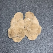 Stars Above Cozy Tan Faux Fur Women's Slippers Size 7-8