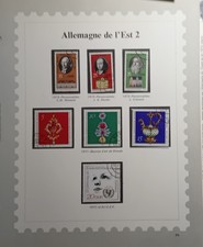 Timbres ALLEMAGNE DE L'EST Collection sur feuilles d'album  7 Timbres Oblitéré