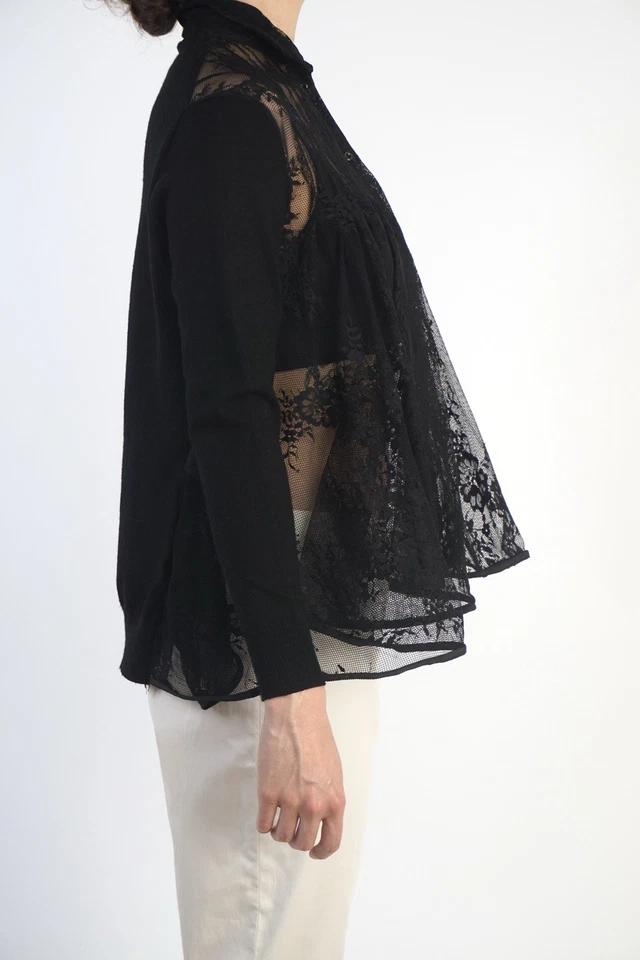 Blusa D&G Dolce & Gabbana Negra Encaje Transparente, Talla M Y2K Rara De Colección Translúcida Foto 3 de 4