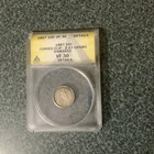 1887 Seated Liberty Dime 10C Silver Curved Clip ANACS VF 30 Details