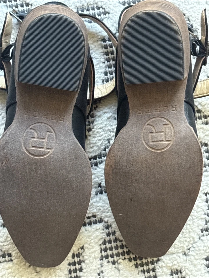 Roper Western Booties Women’s Size 9.5 Black Leather Square Toe - Image 3 of 3