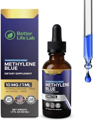 LIOPHY NEW Methylene Blue USP Pharmaceutical Grade 99.99% with Dropper