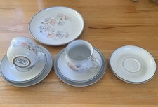 Vintage Denby Encore / Sweet Pea 2 Cups 3 Saucers 2 Sides and 1 Sandwich Plate