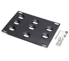 One Piece Black Powder Coated Steel Constructed License Plate Holder Bracket One Piece Black Powder Coated Steel Constructed License Plate Holder Bracket