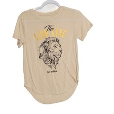 The Lion King Size M 7-9 Simba Graphic Beige Short Sleeve T Shirt
