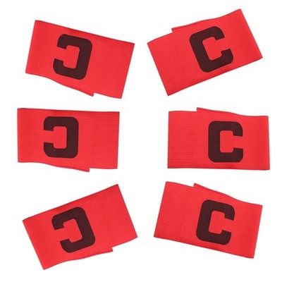 10 Pcs Red Soccer Captain Armbands  Adjustable Elastic Arm Bands for Training