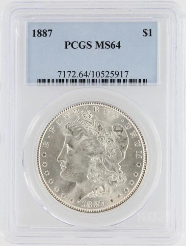 1887 Morgan Silver Dollar PCGS MS64 S$1 Philadelphia Minted No Reserve