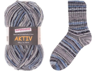 Supergarne Aktiv Sock yarn 4-ply superwash 100g/459yd 4HIM #41145 iron