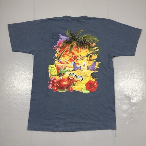 VTG Caribbean Soul Beach Tropical Lizard Parrot Theme Size Large Single Stitch
