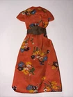 VINTAGE BARBIE DRESS BEST BUY #9573 ORANGE FLORAL BROWN BELT.      672