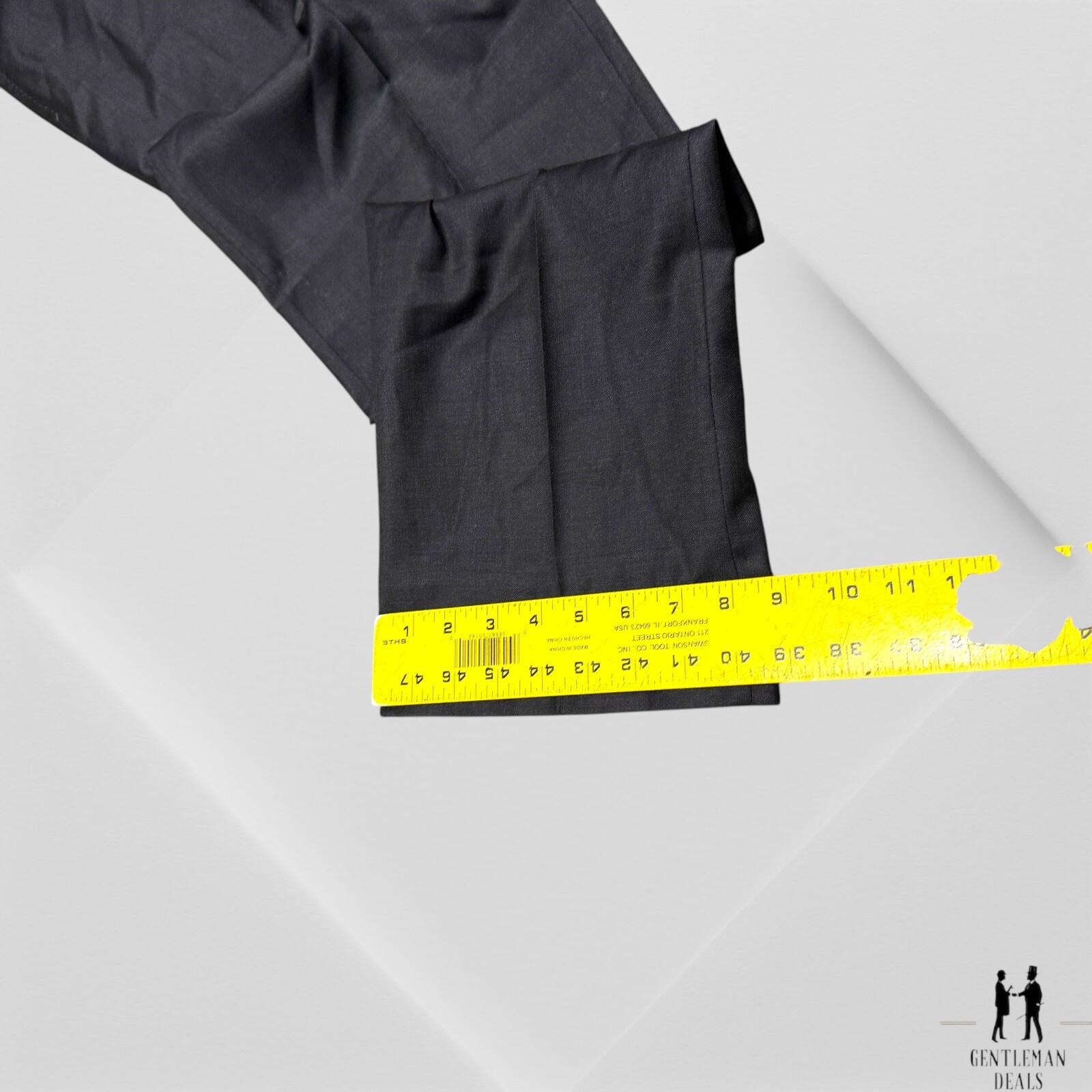 Mark Pomerantz Wool Charcoal Solid Bespoke Dress … - image 7