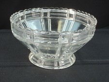Vintage Cut Glass Crystal 8 Bowl Paneled W/ Stars Sawtooth Edge Fruit Candy