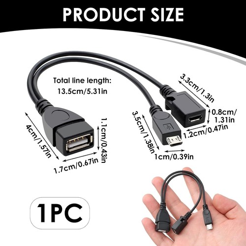 Confezione 2x Adattatore Cavo OTG per Firestick 4K Amazon TV Aggiungi Tastiera USB HDD ecc - Foto 4 di 15