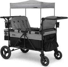 4 Seater Stroller Wagon Premium Quad Stroller Wagon for 4 Kids with Convertible