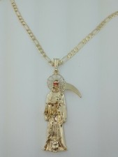 Grim Reaper pendant with necklace , Dije de la Santa Muerte con cadena hermoso