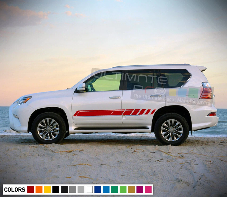 Kit de calcomanías adhesivas gráficas a rayas para Lexus GX cubierta de espejo lámpara faldones de puerta Foto 2 de 4