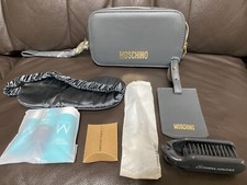 NWT! Moschino X China Airlines Business Class Amenity Toiletry Bag Blue Travel