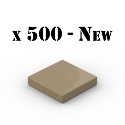 500 x LEGO 3068 Flat Tile 2x2 Dark Tan - Wandplatte PAB Wall Dunkelbeige Neu