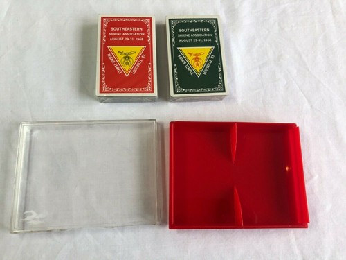 SHRINE ASSOC.1968 KOSAIR TEMPLE LOUISVILLE KY PLAYING CARDS NEW CASE CHIPPED A1 - Picture 7 of 9