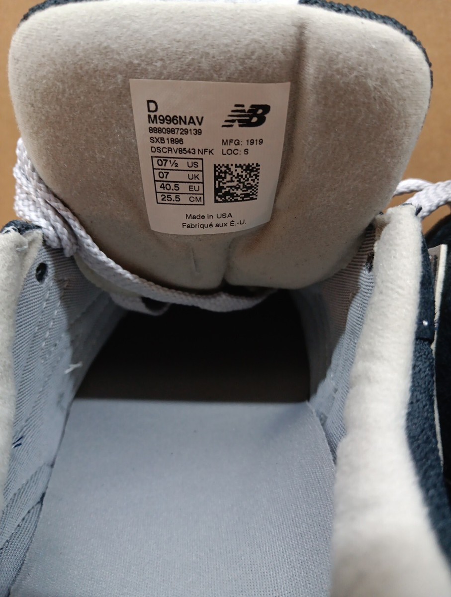 New Balance 996 Navy Blue/White Shoe- US Size 7.5 D(M)- M996NAV | eBay