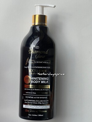 DIAMOND GLOW WHITENING BODY MILK 500ML  VARIATIONS VIT A,K,E ARBUTIN