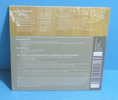 13 2013 Jeep Compass owners manual reference DVD BRAND NEW - Picture 2 of 2