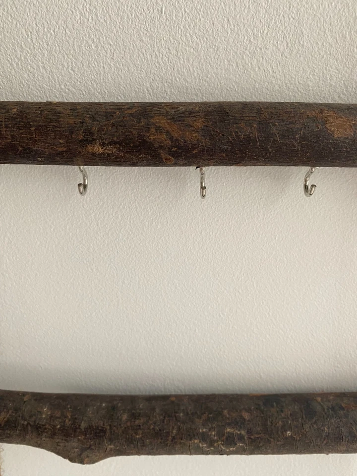 Rustic Wooden Wall Hanging Twig Christmas Tree with Hooks - Image 4 of 4