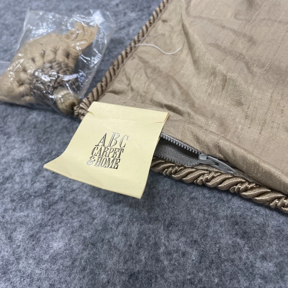 Fino Lino Pillow Shams Pewter Silk India Set of 2 Euro 25x25 One King 19x33 NWT - Image 4 of 4