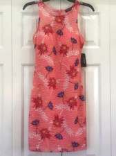 GUESS Coral Printed Sleeveless Short Party Cocktail Dress Size: 4 NWT