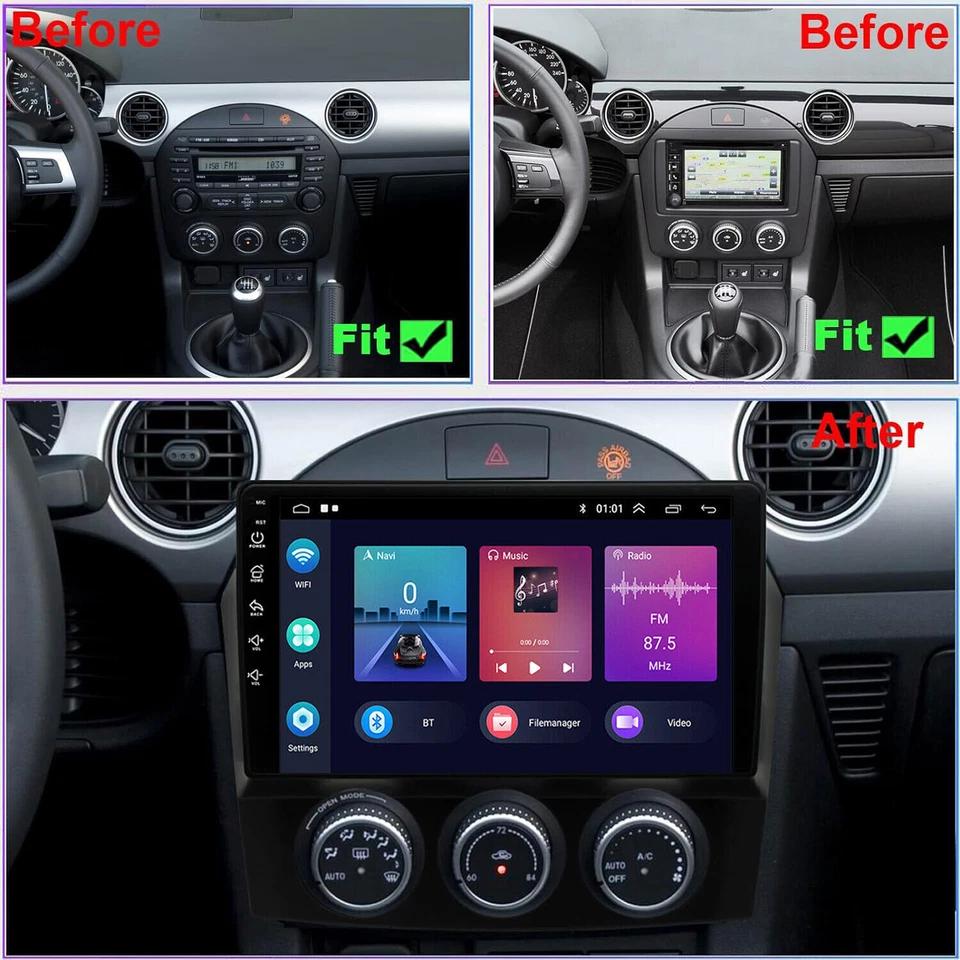 For 2006-2015 Mazda MX-5 Android 13 Carplay Car Stereo Radio GPS Navi WIFI BT FM - Изображение 2 из 4