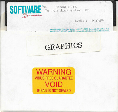 Software Source USA Map 5'' Floppy Disk #3216 IBM PC XT AT *NOT TESTED*