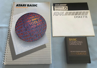 BASIC Computing Language Atari 400/800 Computer Cartridge+Microsoft Disk TESTED!