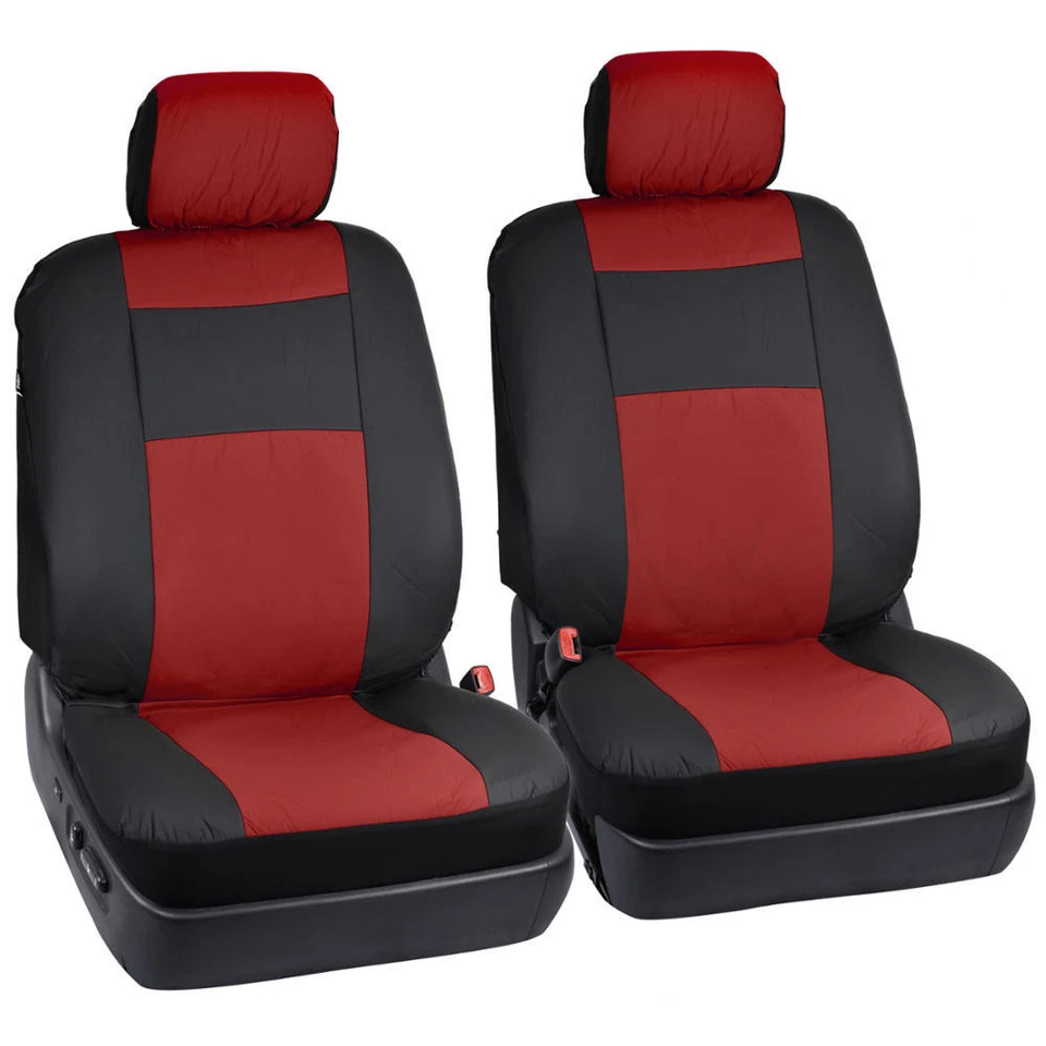 Capas de assento de couro sintético preto vermelho para carro SUV banco dividido automático 5 encosto de cabeça - Imagem 2 de 4