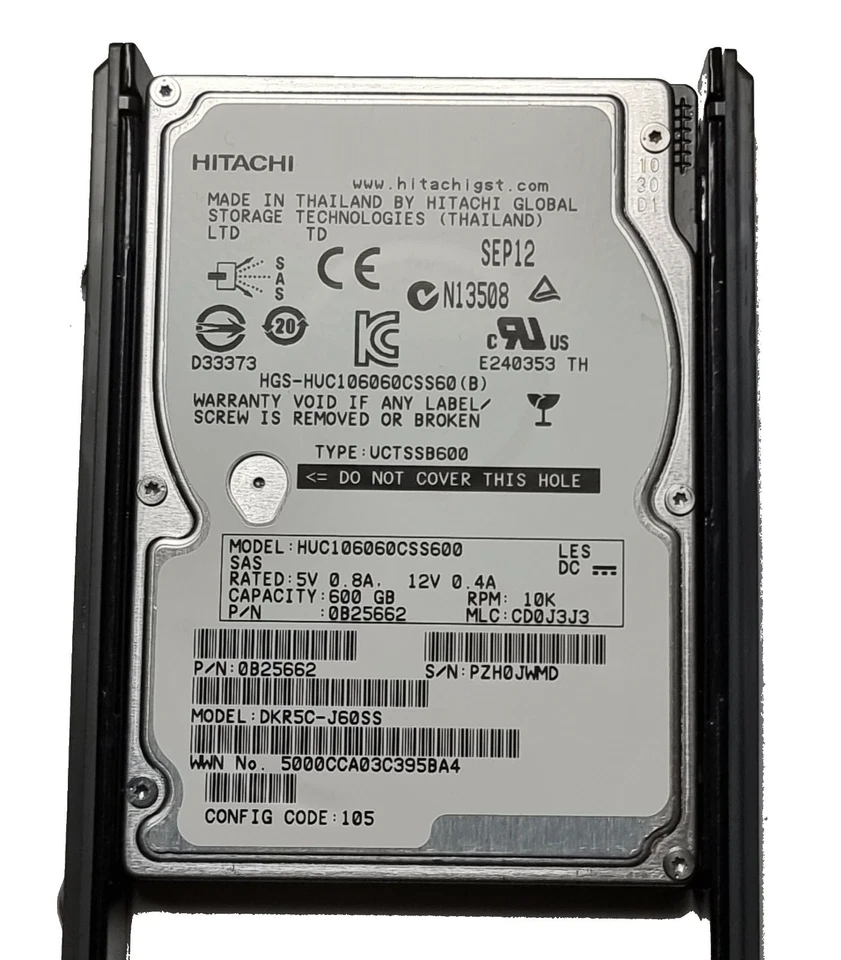600GB Hitachi HUC106060CSS600 SAS 10K 0B25662 DKR5C-J60SS Caddy Tray HP VSP - Bild 3 von 3