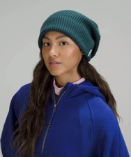 NWT Lululemon RIBBED MERINO WOOL BLEND KNIT BEANIE SZ L/XL Green Jasper