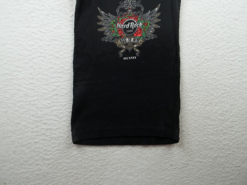 Hard Rock Cafe Womens Black Graphic Tank Top Activewear Shirt Size XL