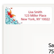 Butterfly Birthday Party Personalized Return Address Stickers - 27 label