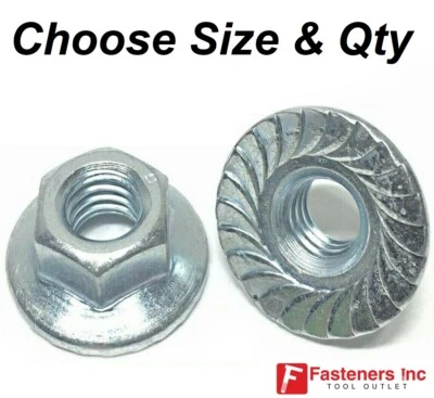 Coarse Hex Flange Nut Large Flange w/ Serration Whiz Case Hardened Zinc Plated