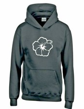 Hibiscus Flowers Hoodie Hawaii Hawaiian Island White Black Hooded Sweatshirt