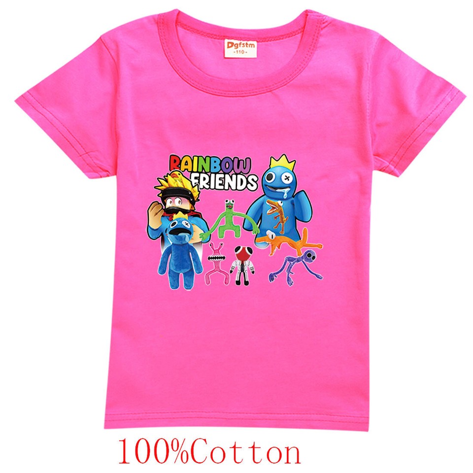 rainbow friends roblox Boys Girls Short Sleeve Tshirt Cotton Top Ages