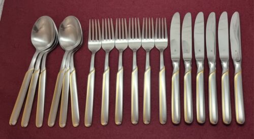 WMF Onda Gold Cromargan Menu Cutlery 18 pieces for 6 people excellent condition -