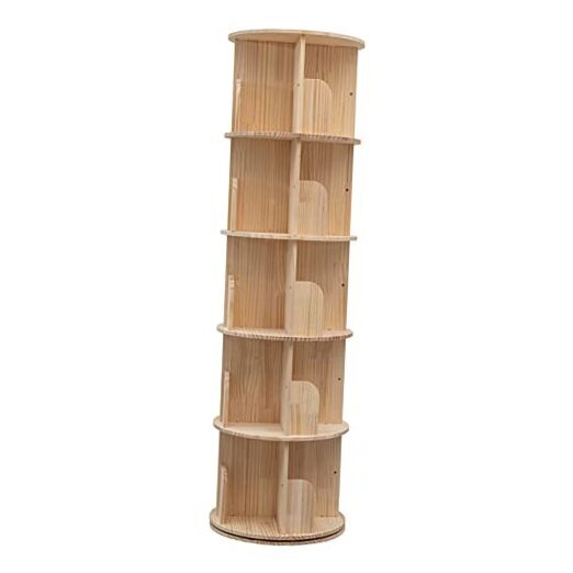 360° Rotating 5-Tier Floor Bookshelf for Stylish 360 Display