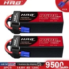 2pcs 14.8V 4S 9500mAh EC5 120C LiPO Battery for RC 8s Kraton Outcast Car Truck