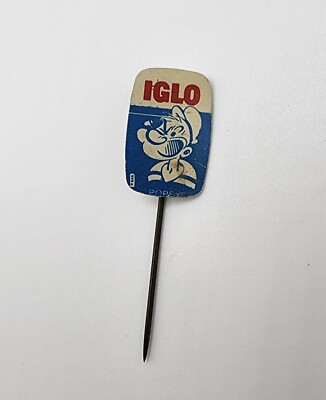 RARE Vintage Popeye Iglo German Stick Lapel Hat Pin Red White Blue 