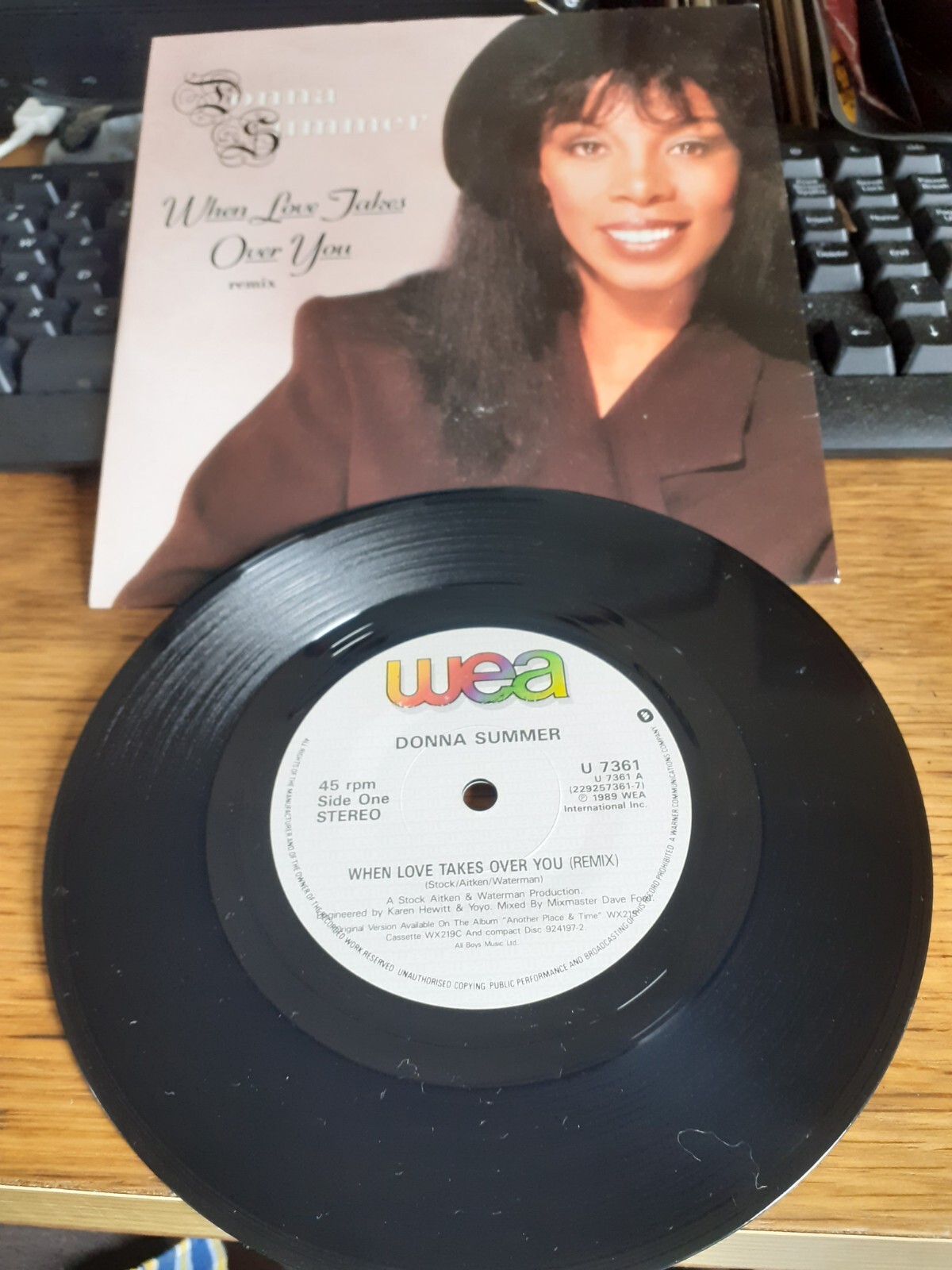 DONNA SUMMER WHEN LOVE TAKES OVER YOU PWL REMIX 7" DISCO VINYL 45