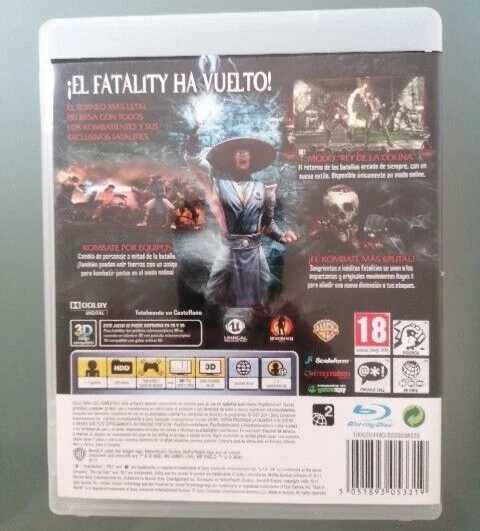 Mortal Kombat (Sony PlayStation 3(PS3), 2011) - Pal España Manual Perfecto Estad, foto 2 de 5