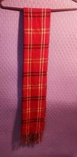 Cejon Scarf Made In Italy Red Plaid acrylic 62X11”