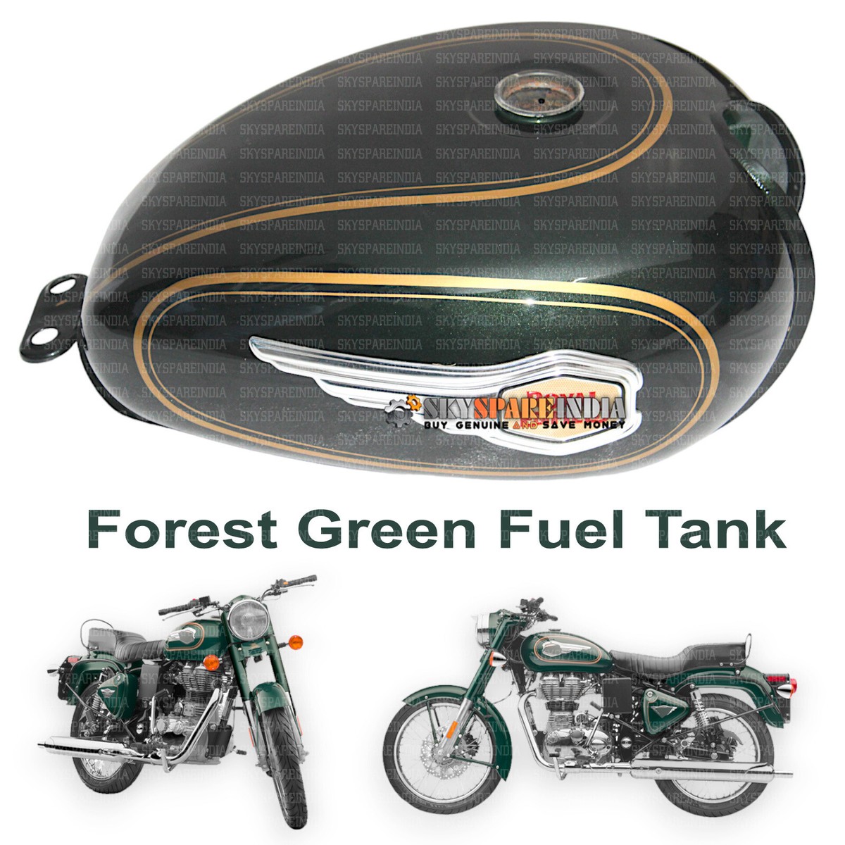 Fuel Tank Compatible With Royal Enfield Bullet 500 EFI Forest